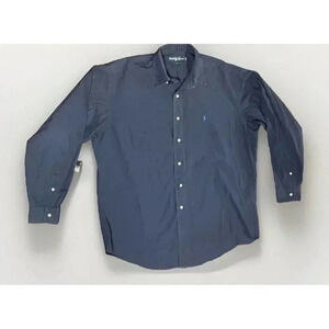 Ralph Lauren Men's Blake‎ Long Sleeve Button Down Solid Blue Shirt Casual Large
